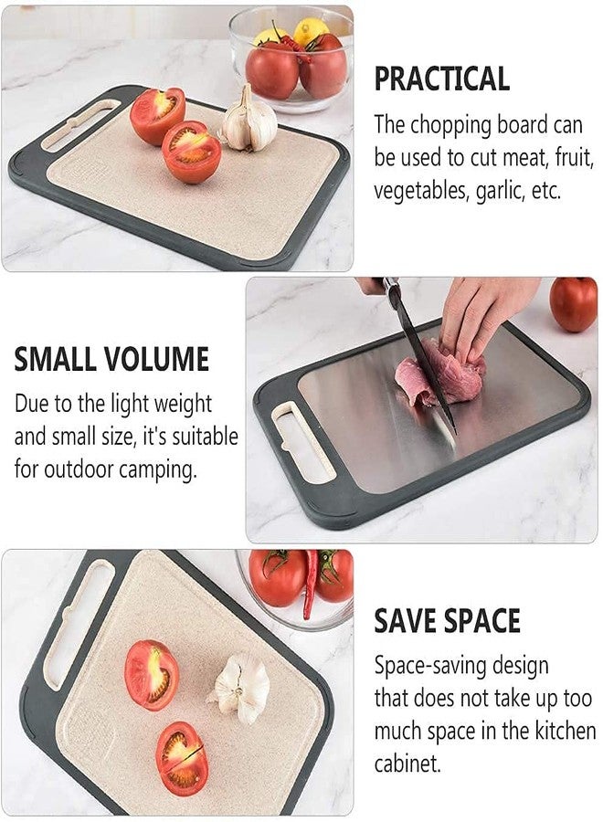 Blastoise Stainless Steel Chopping Board, Multifunctional 304 Stainless Steel Large Size Double-Sided Kitchen Cutting Boards Wheat Board Kneading Board for Meat Fish Vegetable - Image 4